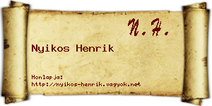 Nyikos Henrik névjegykártya