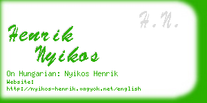 henrik nyikos business card